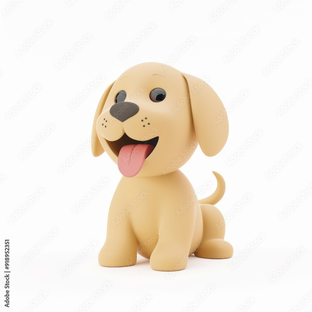 Funny doggie character in 3D style on a white background.
Funny doggie character in 3D style on a white background.