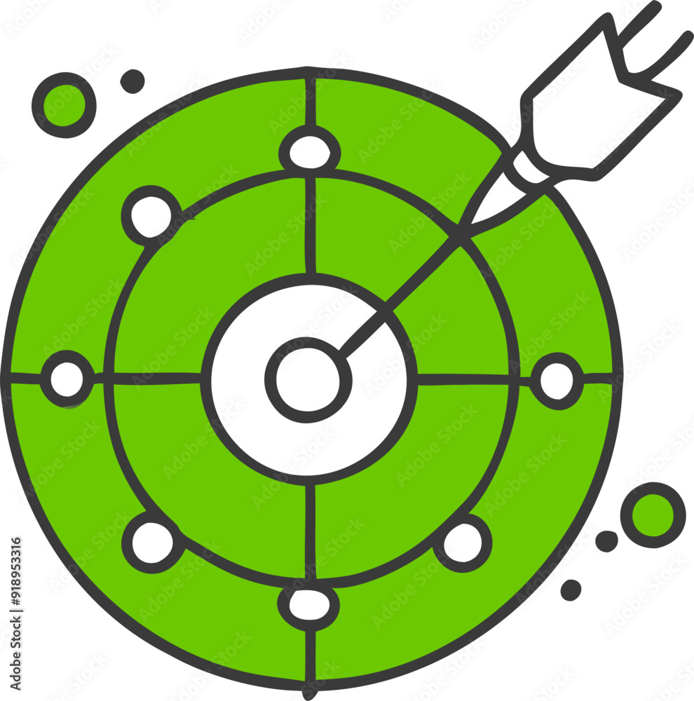 Naklejka premium darts, icon colored outline