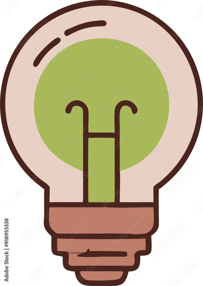 electric bulb, icon colored outline electric bulb, icon colored outline