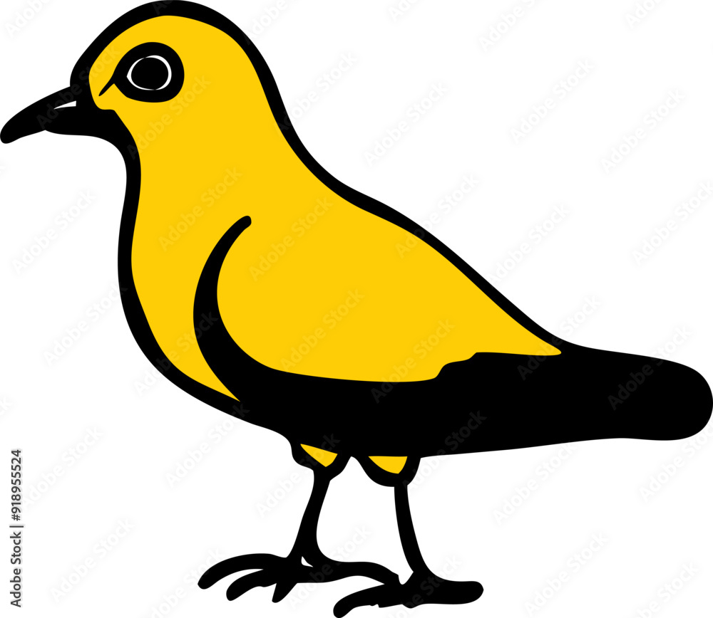 Fototapeta premium bird, icon doodle fill