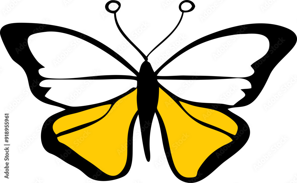 Fototapeta premium swallowtail butterfly, icon doodle fill