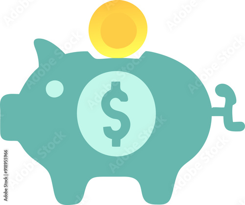 savings, icon colored shapes gradient