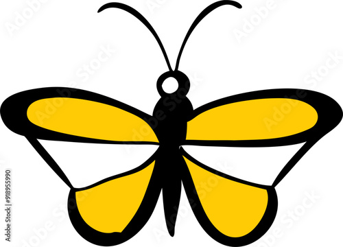 skipper butterfly, icon doodle fill