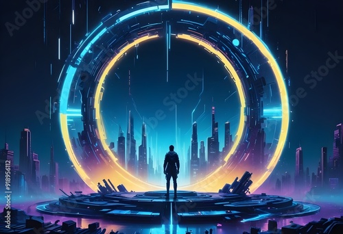 scene with moon and stars