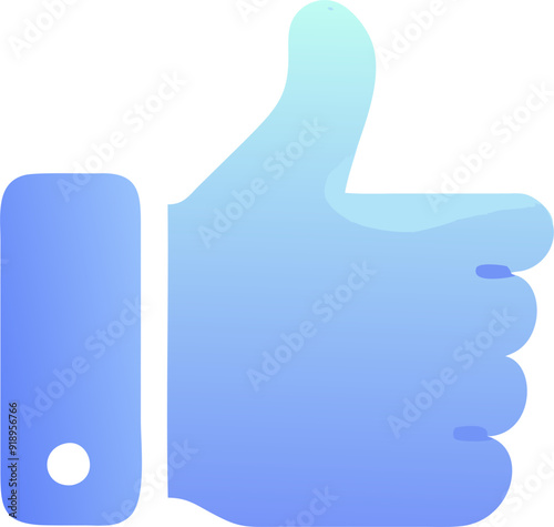 thumbs up, icon colored shapes gradient