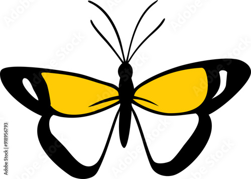 skipper butterfly, icon doodle fill