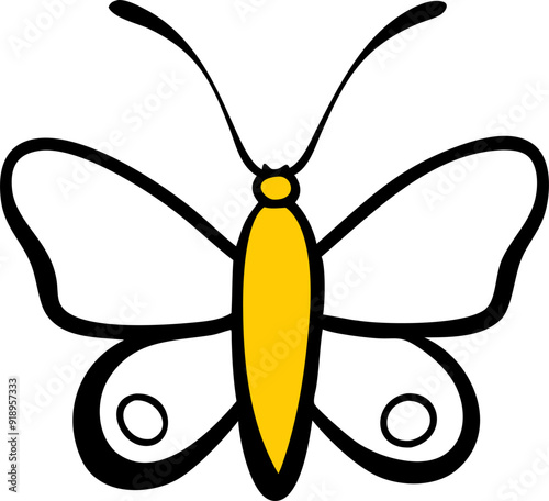 admiral butterfly, icon doodle fill