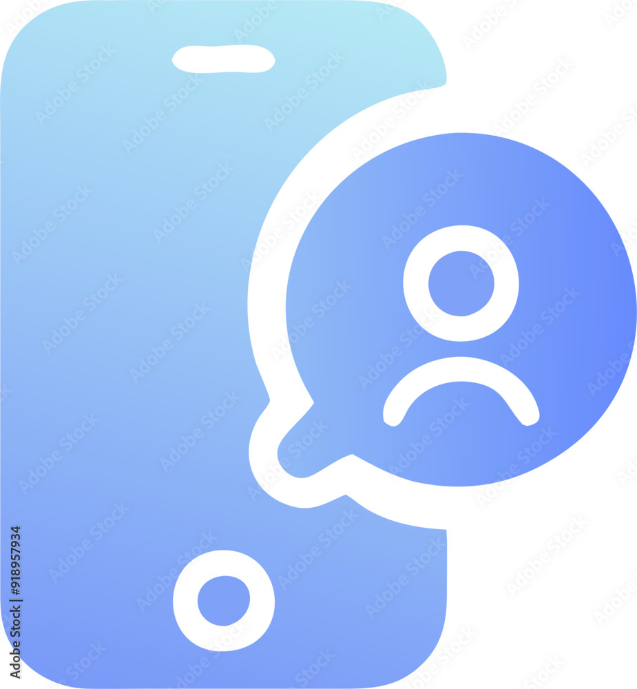 mobile contact user, icon colored shapes gradient