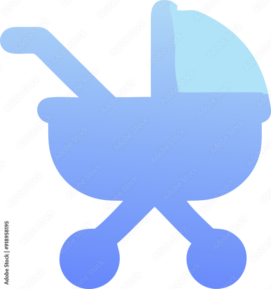 stroller, icon colored shapes gradient stroller, icon colored shapes gradient