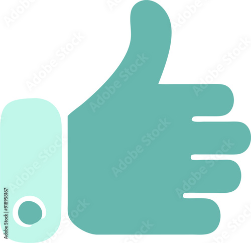 thumbs up, icon colored shapes gradient