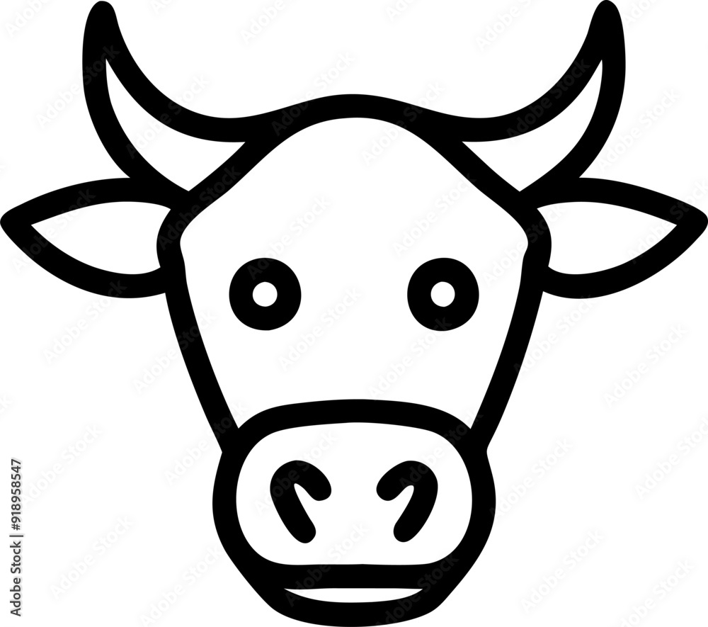 cows head, icon outline cows head, icon outline