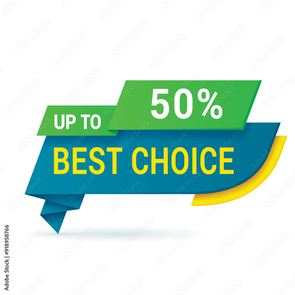 Shopping sale best choice 50 percent discount label banner design template isometric vector Shopping sale best choice 50 percent discount label banner design template isometric vector