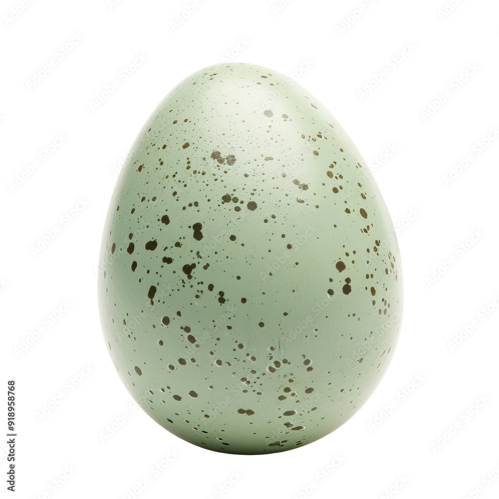 Isolated Green Speckled Egg on a White Background without Context. Isolated Green Speckled Egg on a White Background without Context.