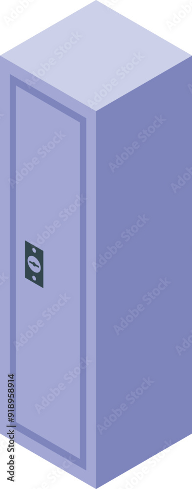 Isometric view of a metal safe deposit box, suggesting the concept of security and protection Isometric view of a metal safe deposit box, suggesting the concept of security and protection