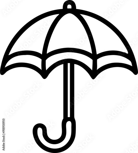 umbrella in closed position, icon outline