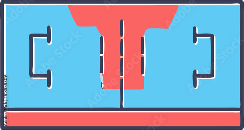 sign with wrestling mat, icon offset fill