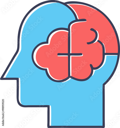 cognitive icon, icon offset fill