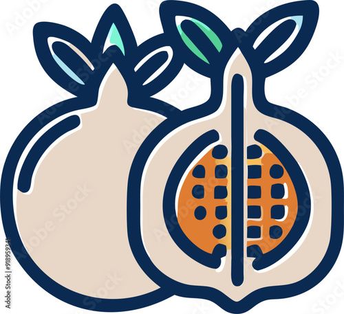pomegranate, icon offset fill