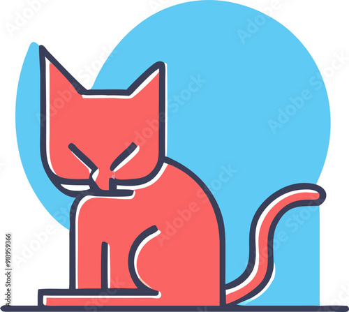 cat silhouette, icon offset fill