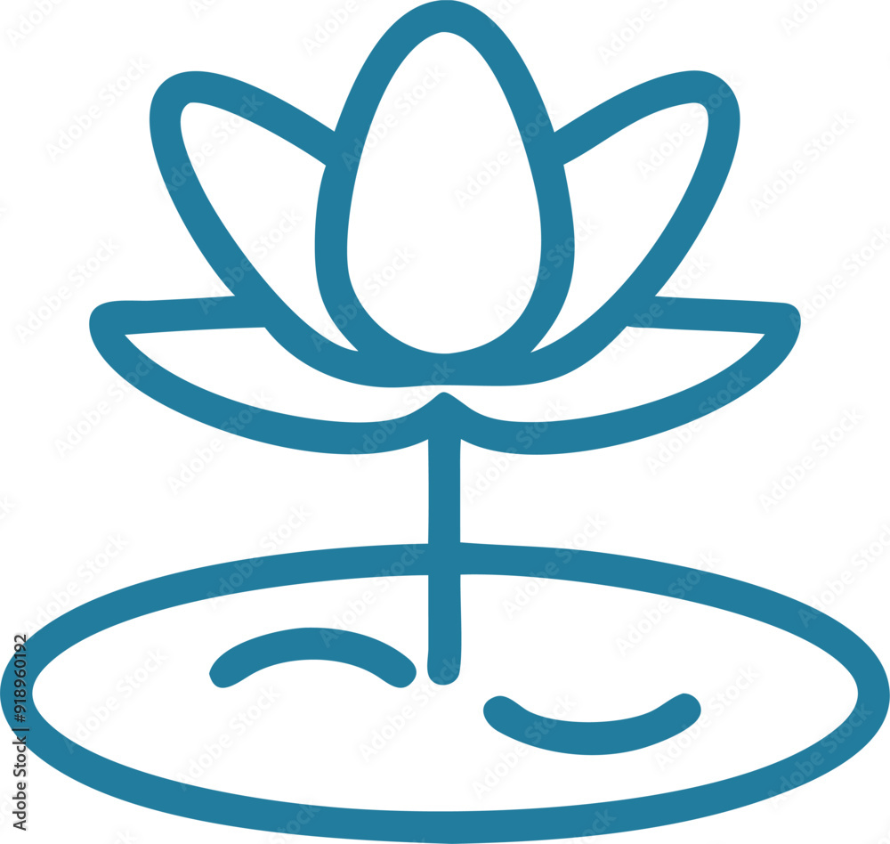 water lily, icon outline