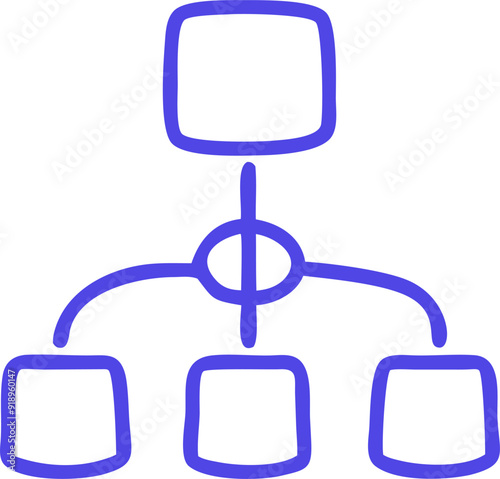 square hierarchical structure, icon outline