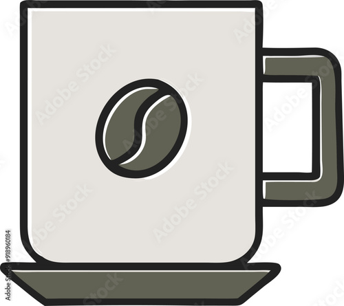 coffee mug, icon offset fill