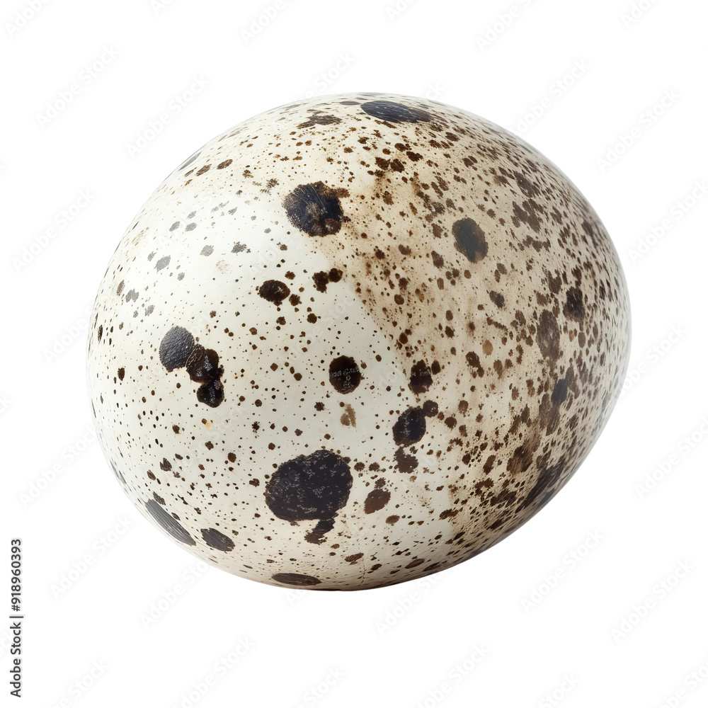 Isolated Speckled Quail Egg with Unique Patterns and Texture. Isolated Speckled Quail Egg with Unique Patterns and Texture.