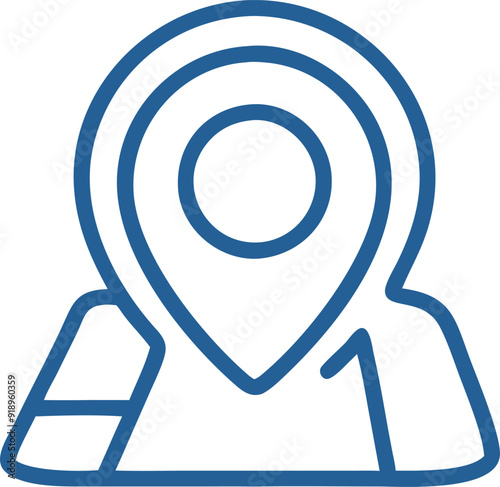 pin on map, icon outline