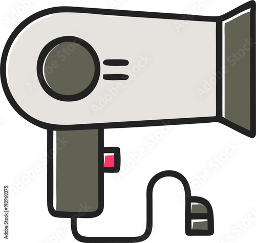 hair dryer, icon offset fill