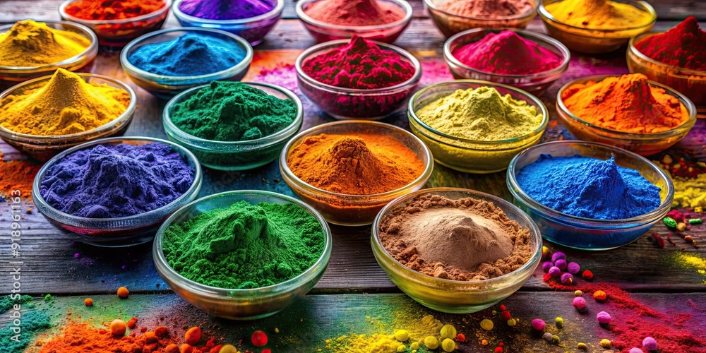 A table covered in various vibrant colored powder , vibrant, colorful, table, powder, diversity, art, texture A table covered in various vibrant colored powder , vibrant, colorful, table, powder, diversity, art, texture