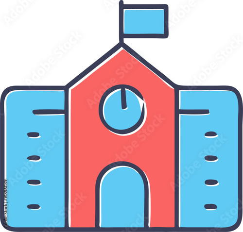 school icon, icon offset fill