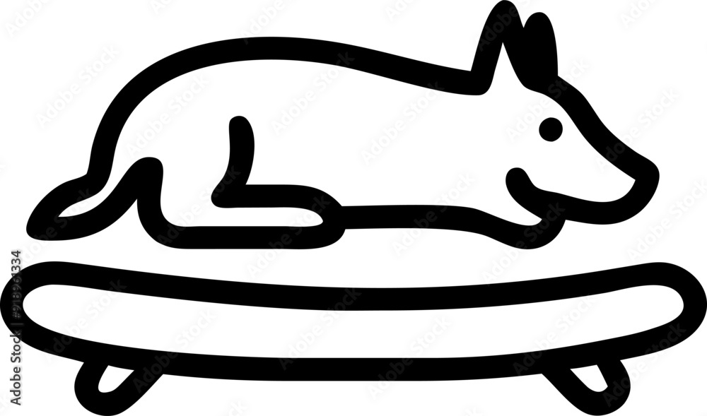 a dog bed, icon outline