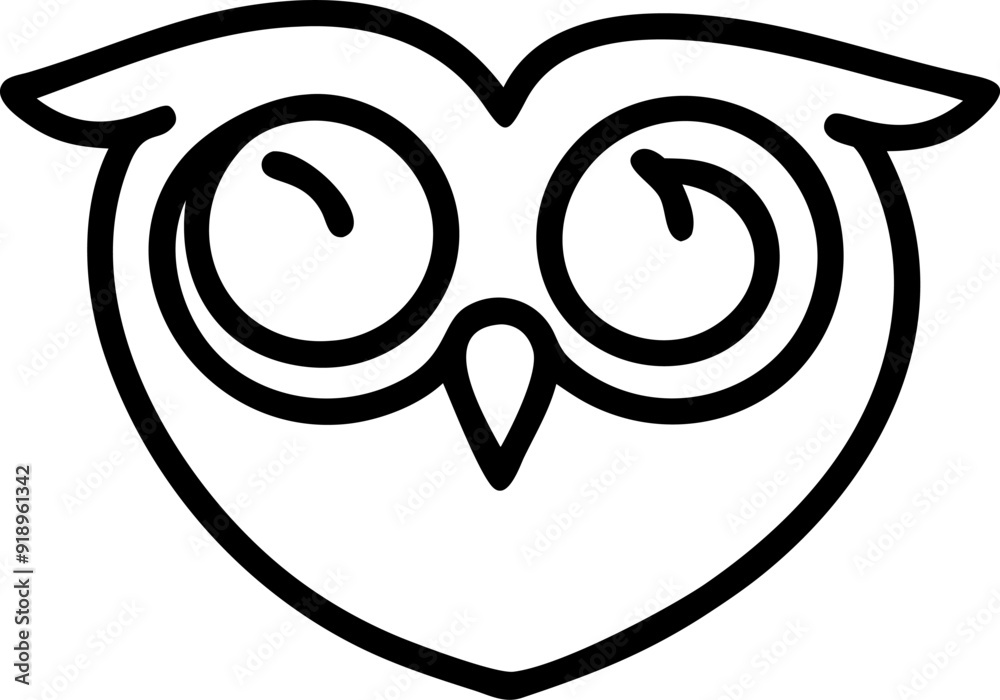 minimalist owl eyes only, icon outline minimalist owl eyes only, icon outline