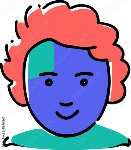 curly hair, icon doodle offset fill