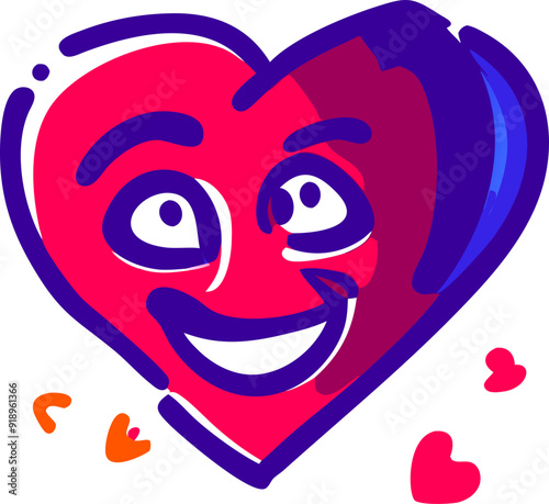 cute, heart, icon doodle offset fill