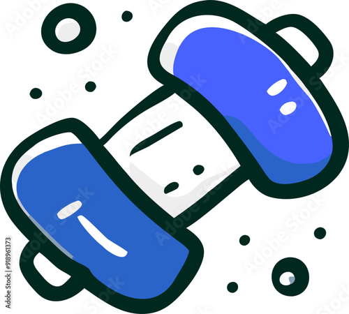 dumbbells, icon doodle offset fill