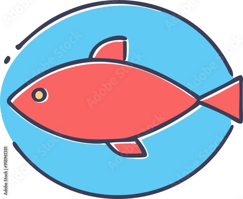 fish icon, icon offset fill