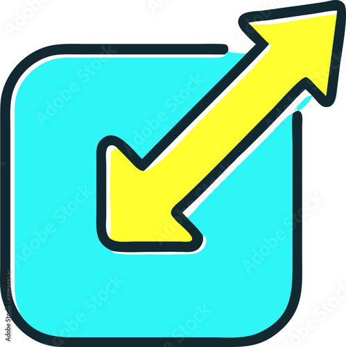 graphic arrow, icon offset fill