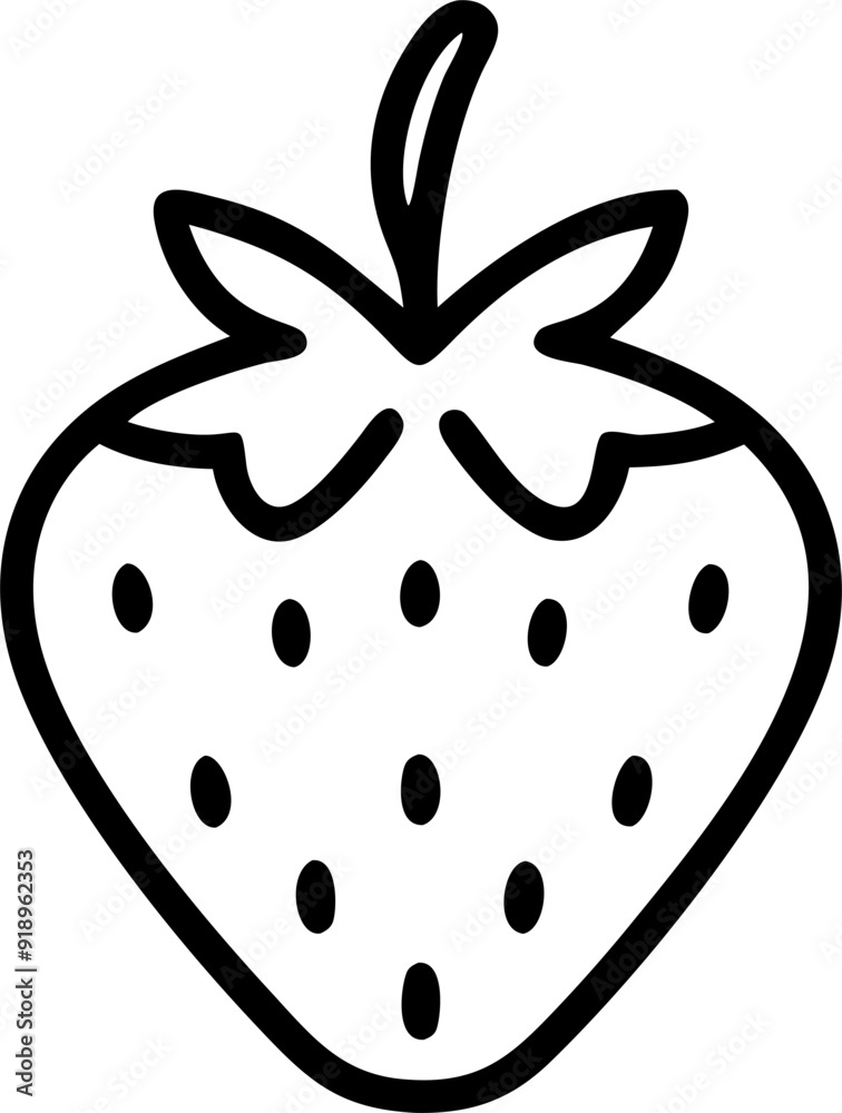 Obraz premium strawberry, icon outline