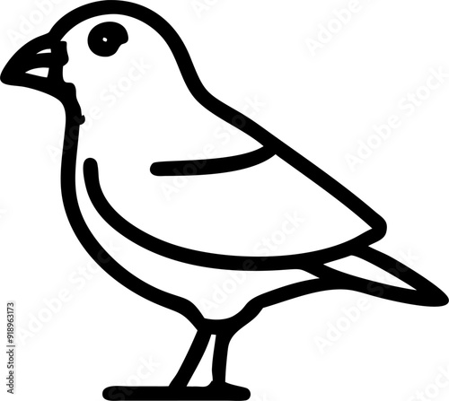 common myna, icon outline