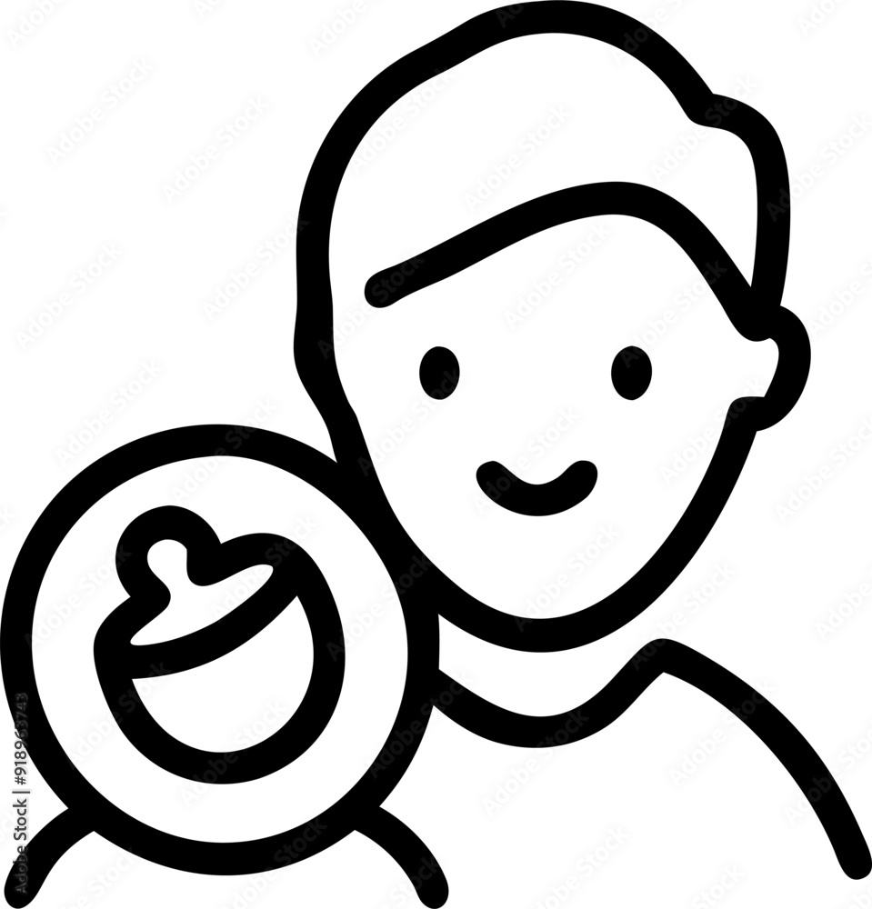 child care assistance flat line icon, icon outline child care assistance flat line icon, icon outline