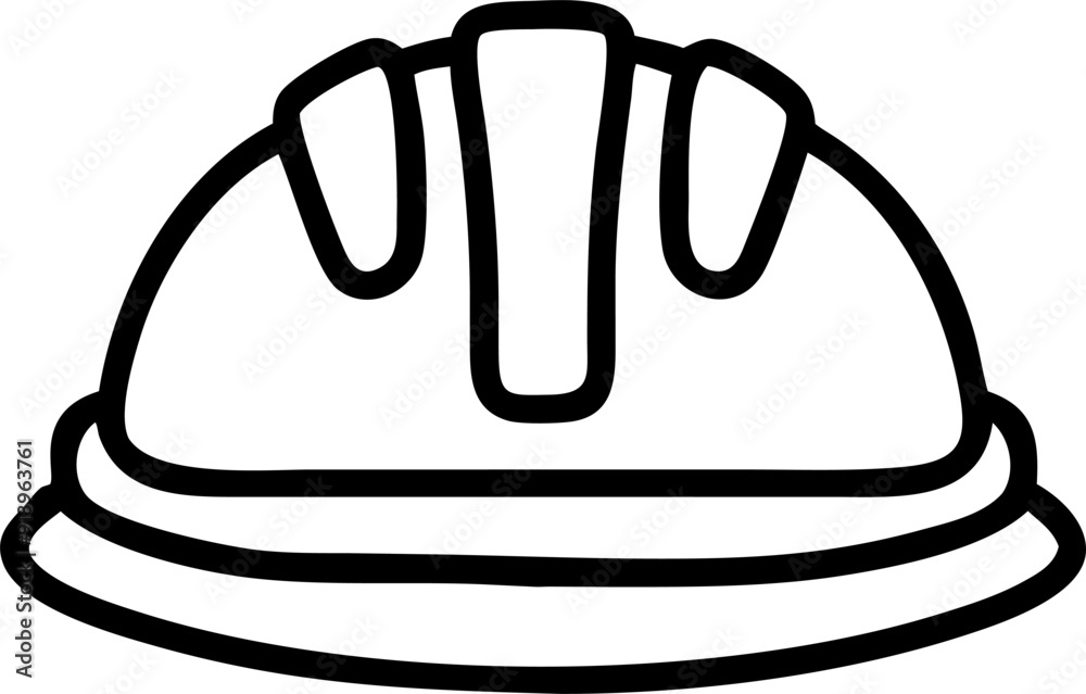 helmet of construction worker, icon outline helmet of construction worker, icon outline