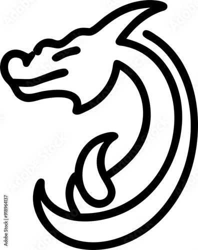 dragon feng shui, icon outline