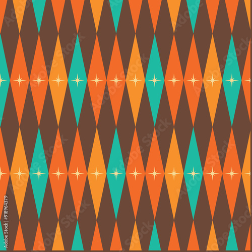 1950 mid century modern pattern, 50s Mid Century Modern Pattern, vector seamless pattern