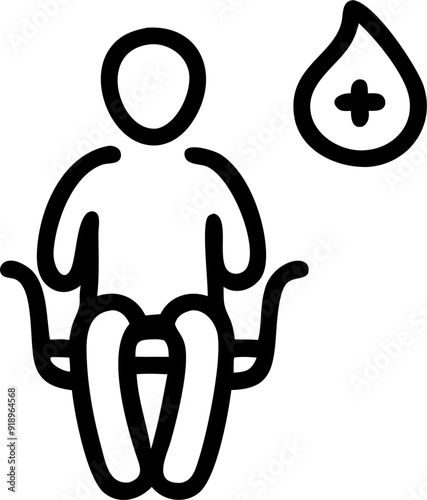 man donating blood, icon outline