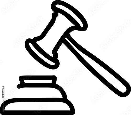 a gavel or a scroll, symbolizing laws, rules, and regulations, icon outline