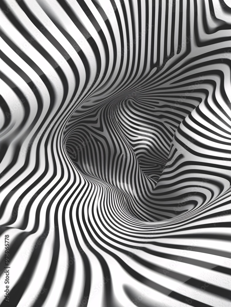 Monochrome stripes swirl with rapid motion. Monochrome stripes swirl with rapid motion.