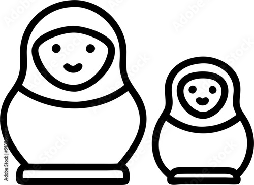 matryoshka, icon outline