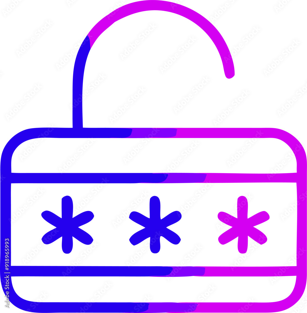 password, icon outline gradient password, icon outline gradient