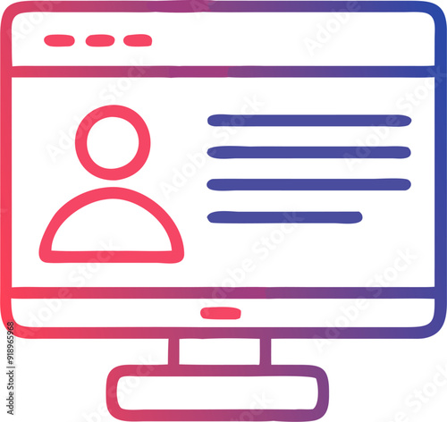 courses online, icon outline gradient
